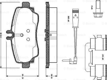 BOSCH 0 986 TB2 323 - Комплект спирачно феродо, дискови спирачки vvparts.bg