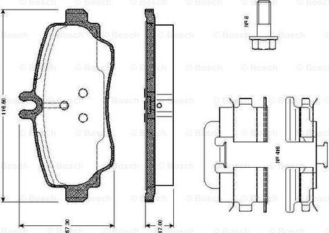 BOSCH 0 986 TB2 322 - Комплект спирачно феродо, дискови спирачки vvparts.bg