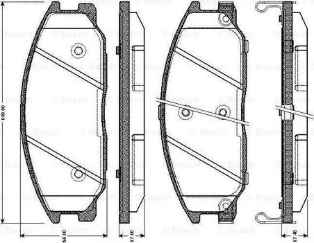 BOSCH 0 986 TB2 379 - Комплект спирачно феродо, дискови спирачки vvparts.bg