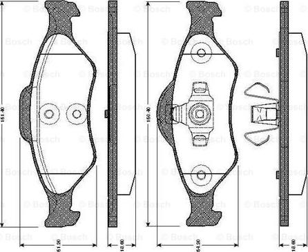 BOSCH 0 986 TB2 374 - Комплект спирачно феродо, дискови спирачки vvparts.bg