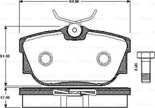 BOSCH 0 986 TB2 375 - Комплект спирачно феродо, дискови спирачки vvparts.bg