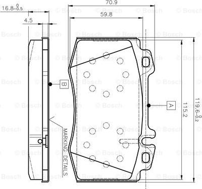 BOSCH 0 986 TB2 377 - Комплект спирачно феродо, дискови спирачки vvparts.bg