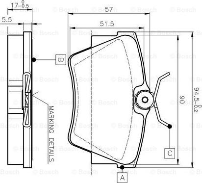 BOSCH 0 986 TB2 290 - Комплект спирачно феродо, дискови спирачки vvparts.bg