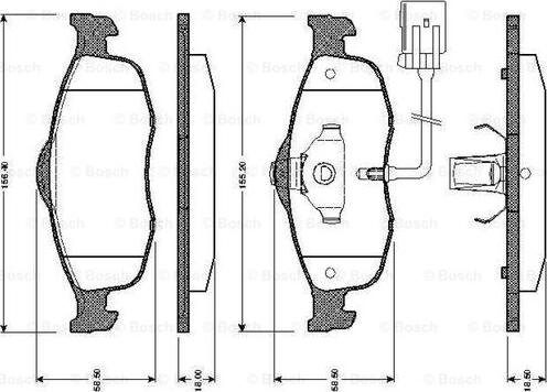 BOSCH 0 986 TB2 241 - Комплект спирачно феродо, дискови спирачки vvparts.bg