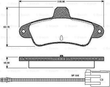 BOSCH 0 986 TB2 242 - Комплект спирачно феродо, дискови спирачки vvparts.bg