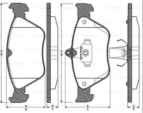 BOSCH 0 986 TB2 256 - Комплект спирачно феродо, дискови спирачки vvparts.bg