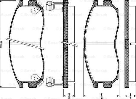 BOSCH 0 986 TB2 250 - Комплект спирачно феродо, дискови спирачки vvparts.bg