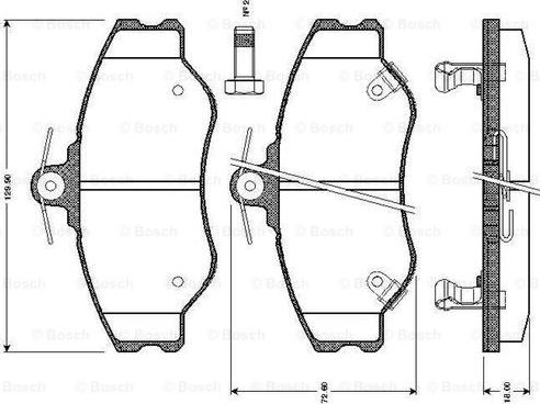 BOSCH 0 986 TB2 266 - Комплект спирачно феродо, дискови спирачки vvparts.bg