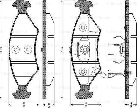 BOSCH 0 986 TB2 267 - Комплект спирачно феродо, дискови спирачки vvparts.bg