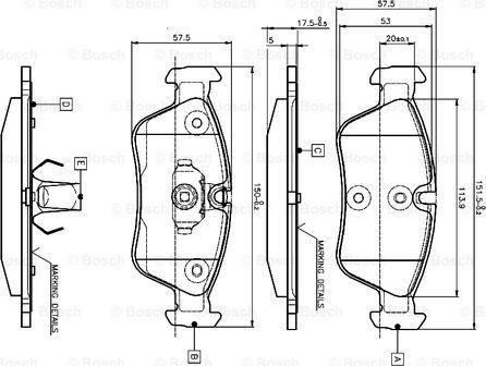 BOSCH 0 986 TB2 209 - Комплект спирачно феродо, дискови спирачки vvparts.bg