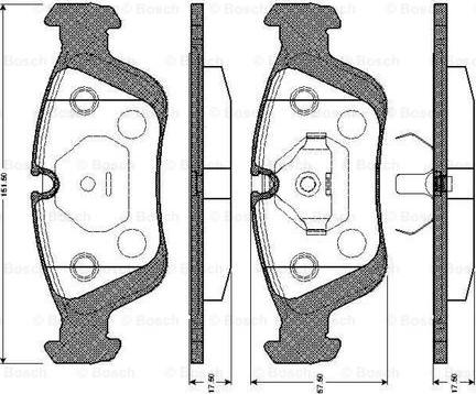 BOSCH 0 986 TB2 208 - Комплект спирачно феродо, дискови спирачки vvparts.bg