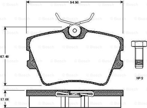 BOSCH 0 986 TB2 289 - Комплект спирачно феродо, дискови спирачки vvparts.bg