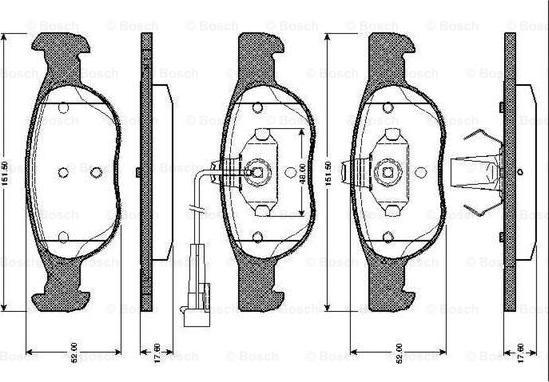 BOSCH 0 986 TB2 285 - Комплект спирачно феродо, дискови спирачки vvparts.bg