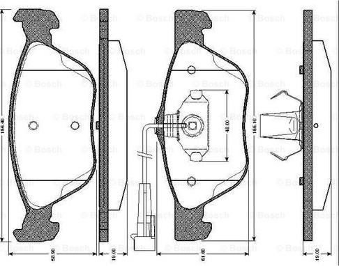 BOSCH 0 986 TB2 286 - Комплект спирачно феродо, дискови спирачки vvparts.bg