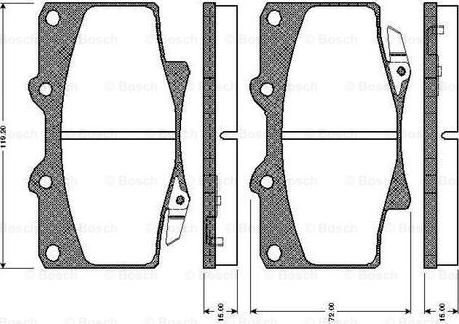 BOSCH 0 986 TB2 238 - Комплект спирачно феродо, дискови спирачки vvparts.bg