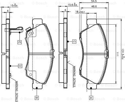 BOSCH 0 986 TB2 233 - Комплект спирачно феродо, дискови спирачки vvparts.bg