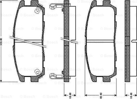 BOSCH 0 986 TB2 237 - Комплект спирачно феродо, дискови спирачки vvparts.bg