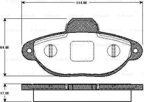 BOSCH 0 986 TB2 225 - Комплект спирачно феродо, дискови спирачки vvparts.bg