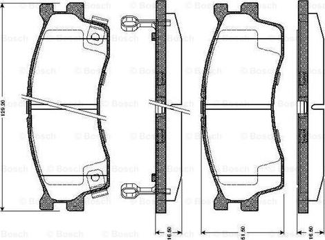 BOSCH 0 986 TB2 228 - Комплект спирачно феродо, дискови спирачки vvparts.bg