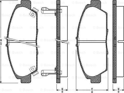 BOSCH 0 986 TB2 223 - Комплект спирачно феродо, дискови спирачки vvparts.bg