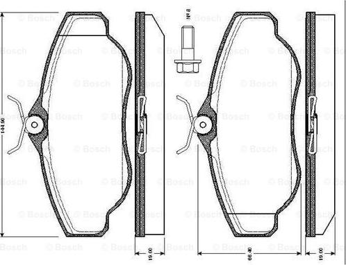 BOSCH 0 986 TB2 274 - Комплект спирачно феродо, дискови спирачки vvparts.bg