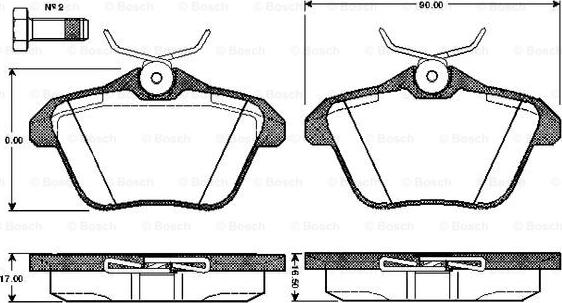 BOSCH 0 986 TB2 276 - Комплект спирачно феродо, дискови спирачки vvparts.bg