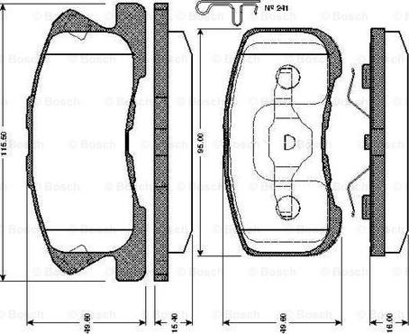 BOSCH 0 986 TB2 794 - Комплект спирачно феродо, дискови спирачки vvparts.bg