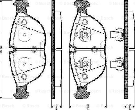 BOSCH 0 986 TB2 744 - Комплект спирачно феродо, дискови спирачки vvparts.bg