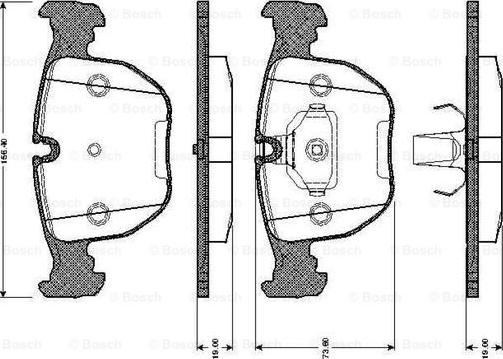 BOSCH 0 986 TB2 743 - Комплект спирачно феродо, дискови спирачки vvparts.bg