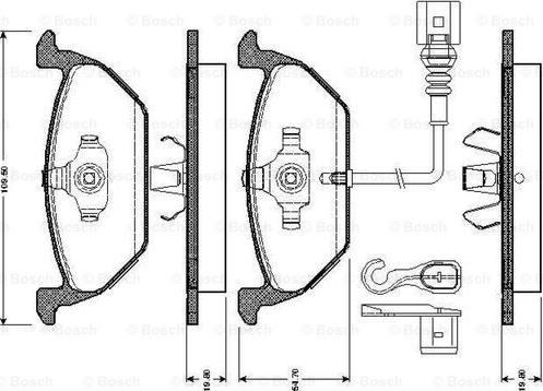 BOSCH 0 986 TB2 756 - Комплект спирачно феродо, дискови спирачки vvparts.bg