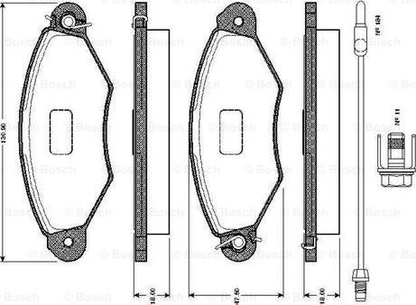 BOSCH 0 986 TB2 761 - Комплект спирачно феродо, дискови спирачки vvparts.bg