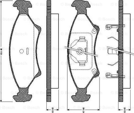 BOSCH 0 986 TB2 716 - Комплект спирачно феродо, дискови спирачки vvparts.bg