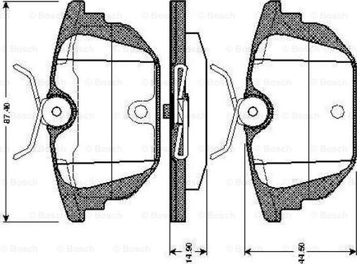 BOSCH 0 986 TB2 780 - Комплект спирачно феродо, дискови спирачки vvparts.bg