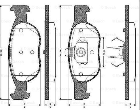 BOSCH 0 986 TB2 731 - Комплект спирачно феродо, дискови спирачки vvparts.bg