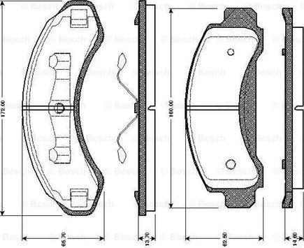 BOSCH 0 986 TB2 728 - Комплект спирачно феродо, дискови спирачки vvparts.bg