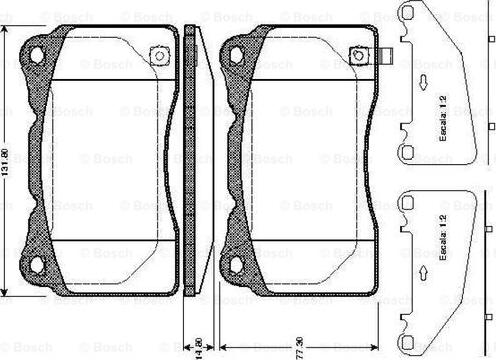 BOSCH 0 986 TB2 773 - Комплект спирачно феродо, дискови спирачки vvparts.bg