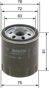 BOSCH 0 986 TF0 071 - Маслен филтър vvparts.bg