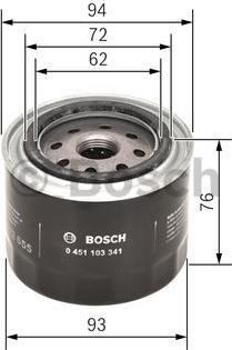 BOSCH 0 451 103 341 - Маслен филтър vvparts.bg