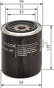 BOSCH 0 451 103 357 - Маслен филтър vvparts.bg