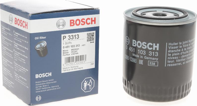 BOSCH 0 451 103 313 - Маслен филтър vvparts.bg