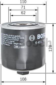 BOSCH 0 451 103 257 - Маслен филтър vvparts.bg