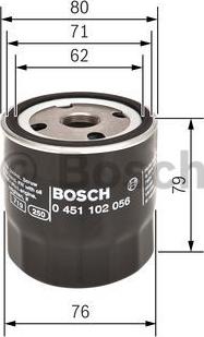 BOSCH 0 451 102 056 - Маслен филтър vvparts.bg