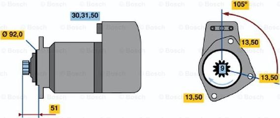 BOSCH 0 001 416 074 - Стартер vvparts.bg