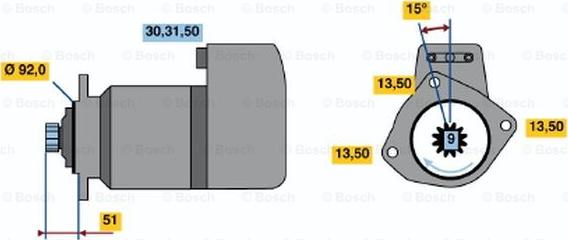 BOSCH 0 986 011 510 - Стартер vvparts.bg