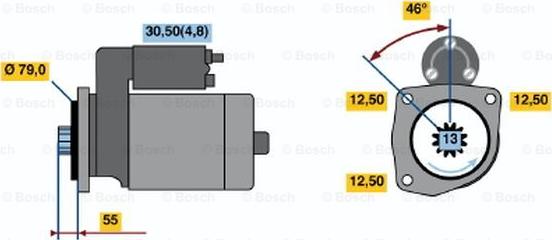 BOSCH 0 001 145 001 - Стартер vvparts.bg