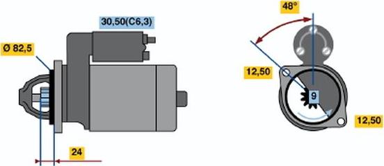 BOSCH 0 001 109 047 - Стартер vvparts.bg