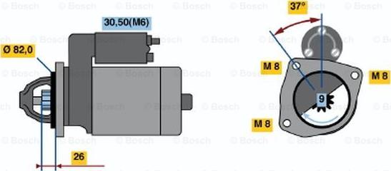 BOSCH 0 001 109 334 - Стартер vvparts.bg