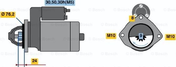 BOSCH 0 986 019 980 - Стартер vvparts.bg