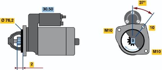 BOSCH 0 001 108 402 - Стартер vvparts.bg