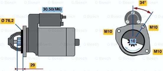 BOSCH 0 986 021 580 - Стартер vvparts.bg